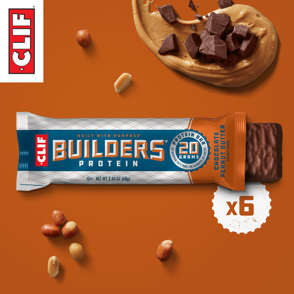 CLIF Builders Chocolate Peanut Butter 20g Protein Bar 6 ct 14.4 oz box Giant