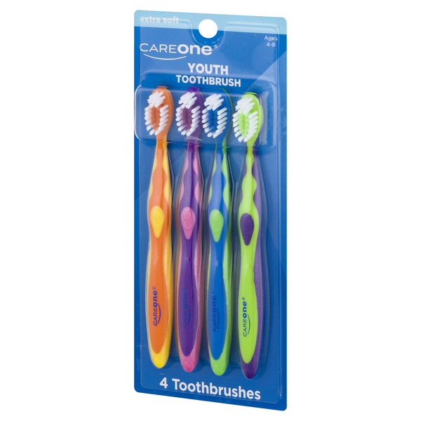 CareOne Youth Toothbrush Extra Soft Ages 4 8 4 ct pkg Food Lion