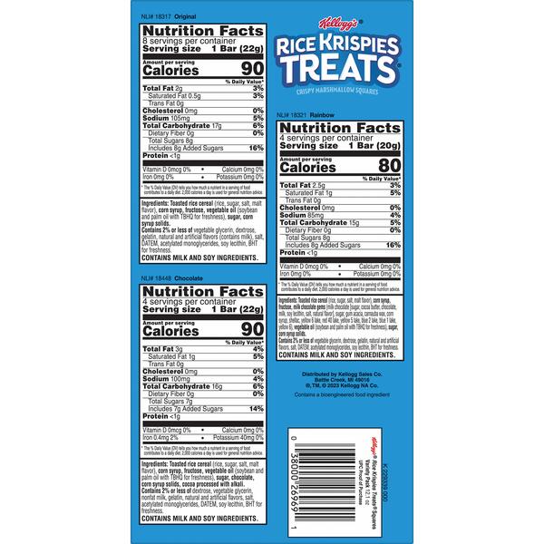 Rice Krispies Ingredients Label Kellogg's Rice Krispies Treats