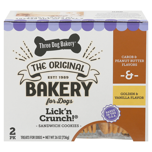 Three Dog Bakery Lick N Crunch Variety Flavor Cookies Dog Treats 26 oz pkg GIANT