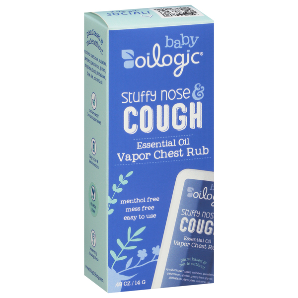 Oilogic Baby Stuffy Nose Cough Essential Oil Vapor Chest Rub