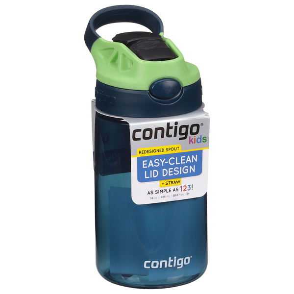 CONTIGO KIDS EASY-CLEAN LID DESIGN water bottle 14 oz Blue for sale online