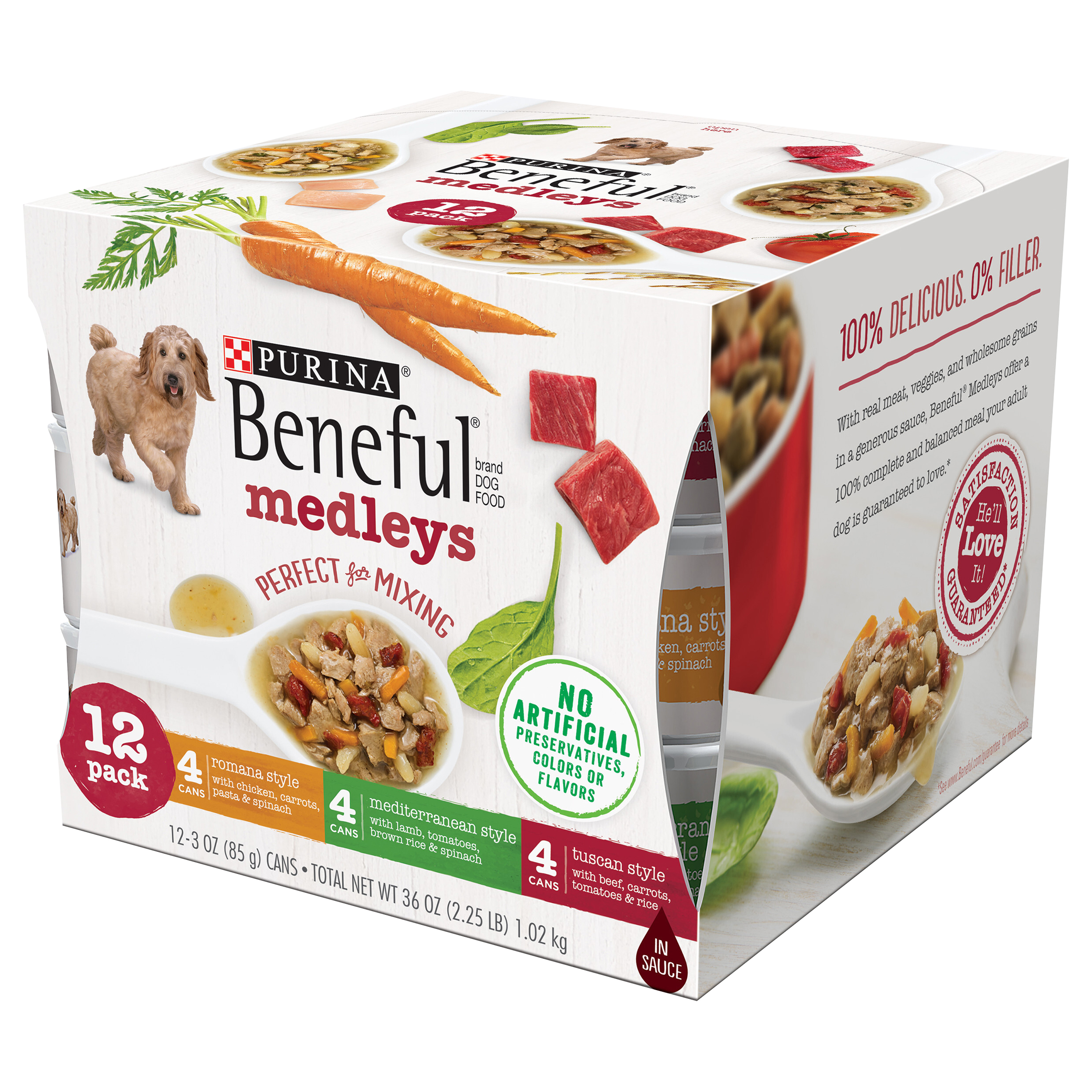 Purina Beneful Medleys Wet Dog Food Variety Pack 12 ct 2.25 lb