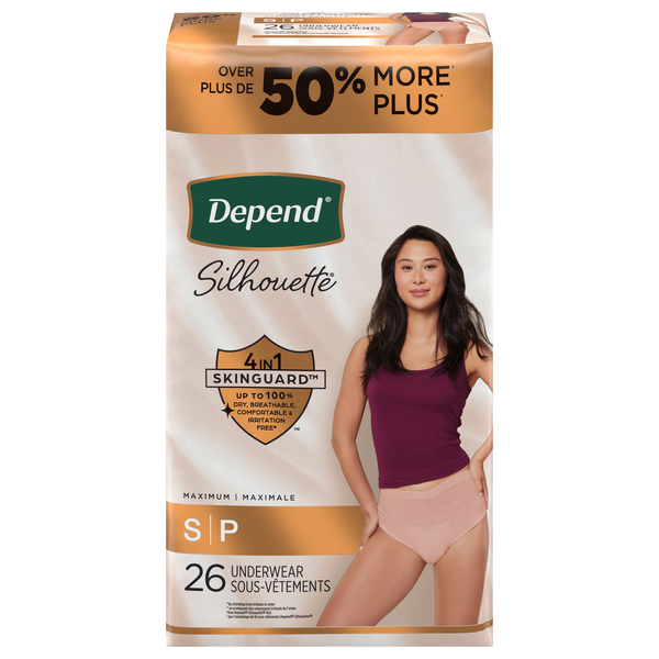 Depend Silhouette Incontinence Underwear for Women, Small - 60 ct