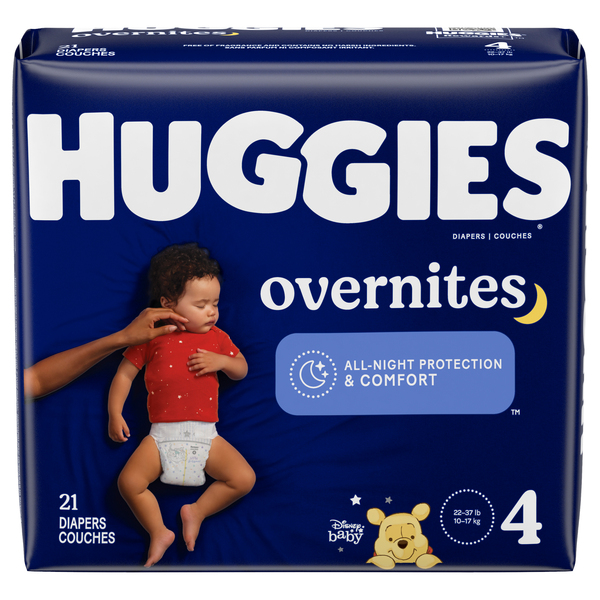 Huggies Overnites Size 4 Baby Diapers 22 37 Ib 21 ct pkg Food Lion