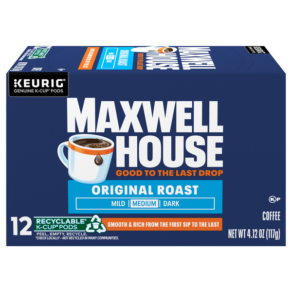 Maxwell House Original Roast Medium Roast Coffee K Cup Pods 12 ct box Stop Shop