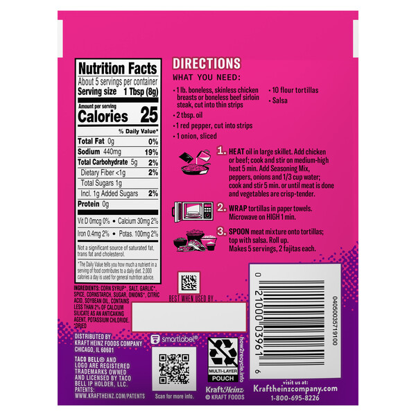 Taco Bell Fajita Taco Seasoning Mix, Original, Ounce (Pack, 58 OFF