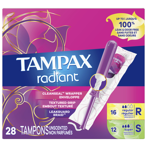 Tampax pearl tampons, mix, unscented, 34 ea