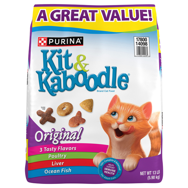 Purina Kit & Kaboodle Dry Cat Food Chicken Liver Turkey & Fish Original -  13 lb bag