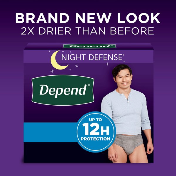 Depend Night Defense Adult Incontinence Underwear for Men - Overnight - S/M  - 16 Count