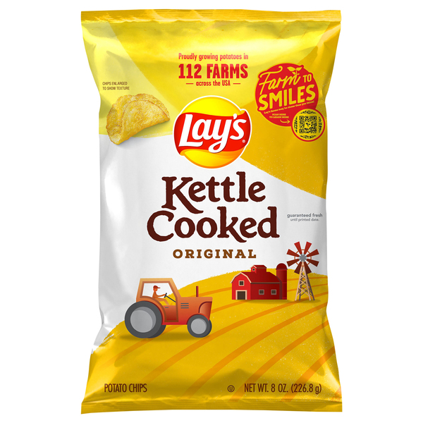 Lay's Kettle Cooked Potato Chips Original - 8 oz bag | Food Lion
