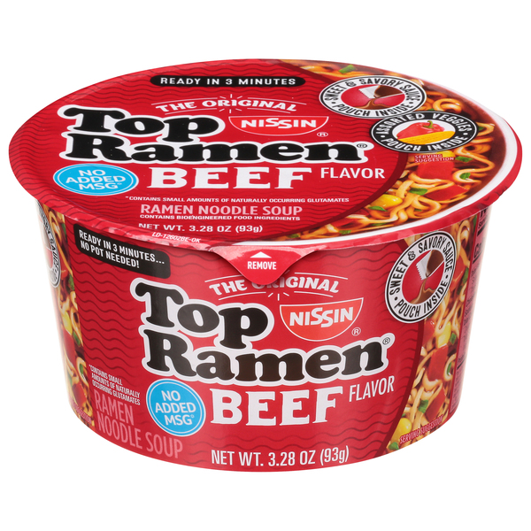 Nissin Top Ramen Noodle Soup Bowl Beef - 3.28 oz bwl