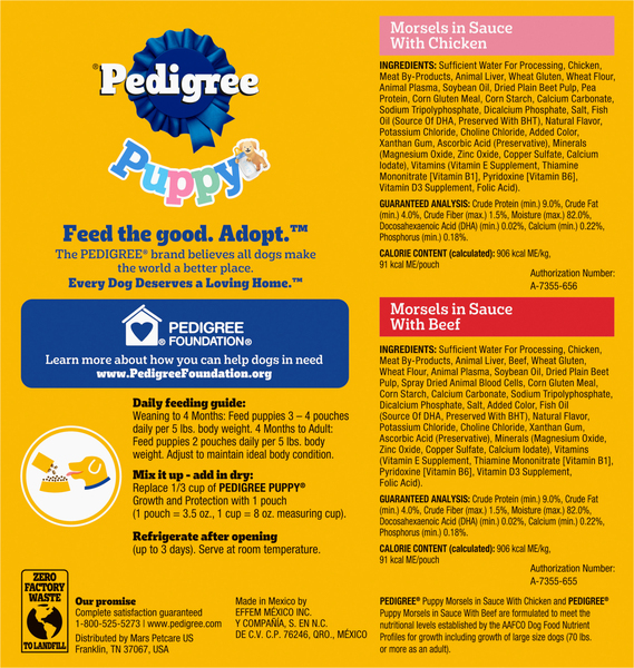 PEDIGREE Variety Pack Wet Puppy Food Pouches 8 ct 28 oz box Giant