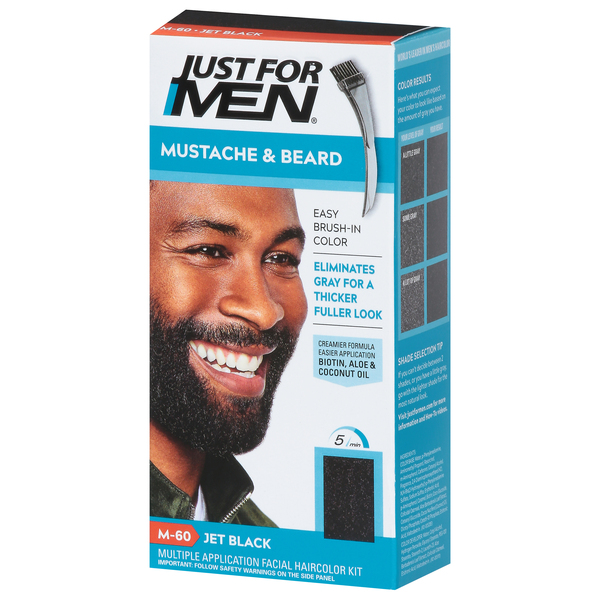 Just For Men Mustache & Beard Brush-In Color Gel Jet Black M-60 - 1 ct box