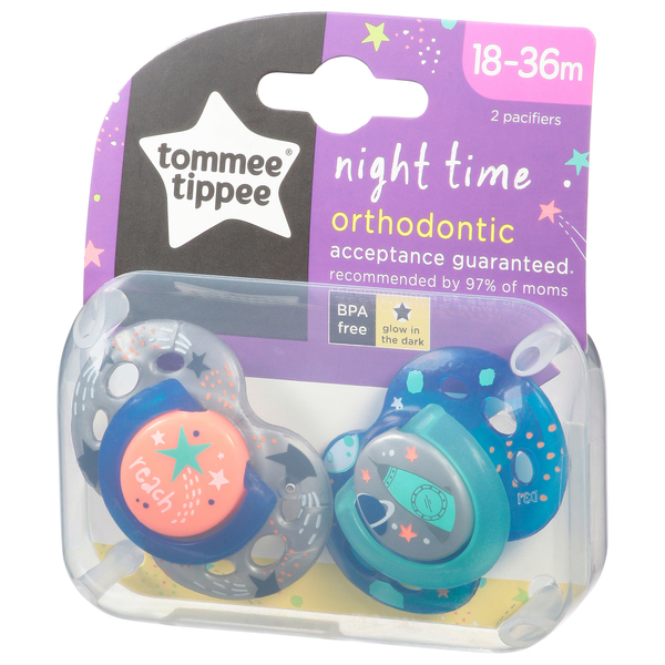 Chupete Tommee Tippee Night Time 6-18 M Pack x 2 LITTLE STAR