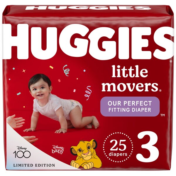 Huggies Little Movers Size 3 Baby Diapers 16-28 lb - 25 ct pkg