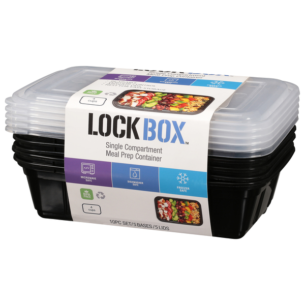 Lock Box Single Compartment Meal Prep Container - 10 ct pkg