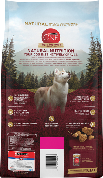 Purina one smartblend true instinct with real turkey & venison adult dry dog food top