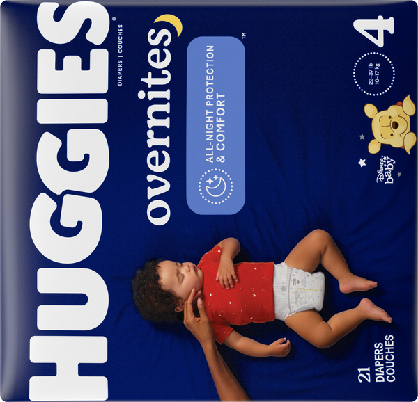 Huggies Overnites Size 4 Baby Diapers 22 37 Ib 21 ct pkg Food Lion