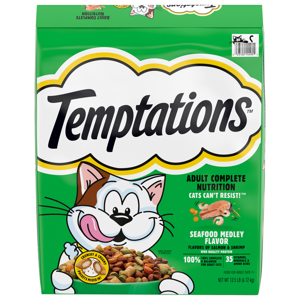 Temptations Complete Nutrition Seafood Medley Adult Dry Cat Food 13.5 lb bag Stop Shop