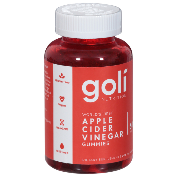 Goli Nutrition World's First Apple Cider Vinegar Gummies 60 Count, 60 Count