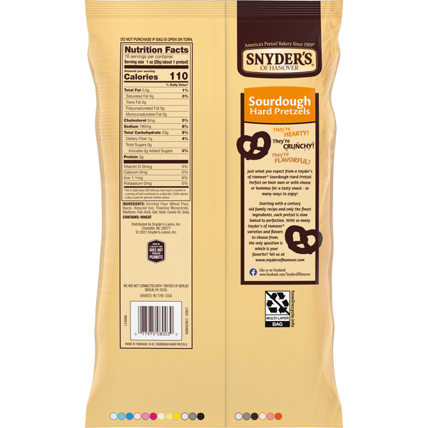 Snyder's Sourdough Pretzels Nutrition Facts informacionpublica.svet