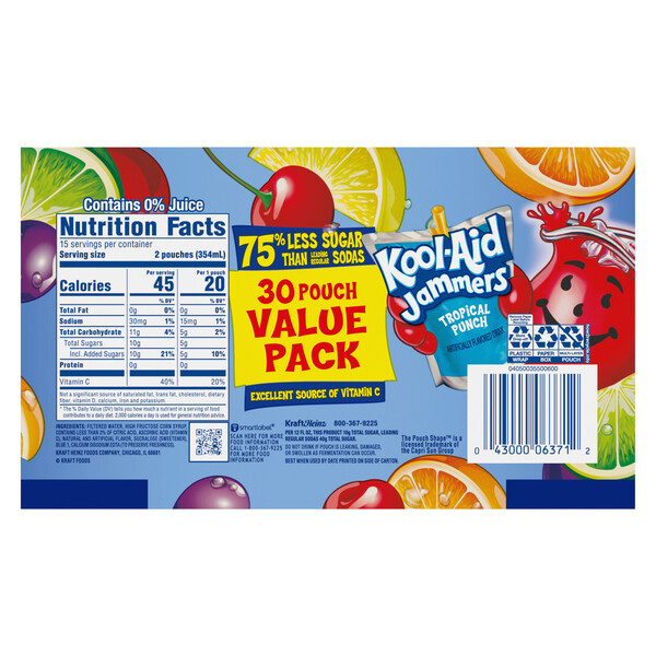 Kool Aid Jammers Variety Pack - Tropical Punch, Grape