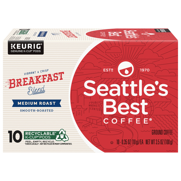 Seattle s Best Coffee Breakfast Blend Medium Roast K Cup Pods 10