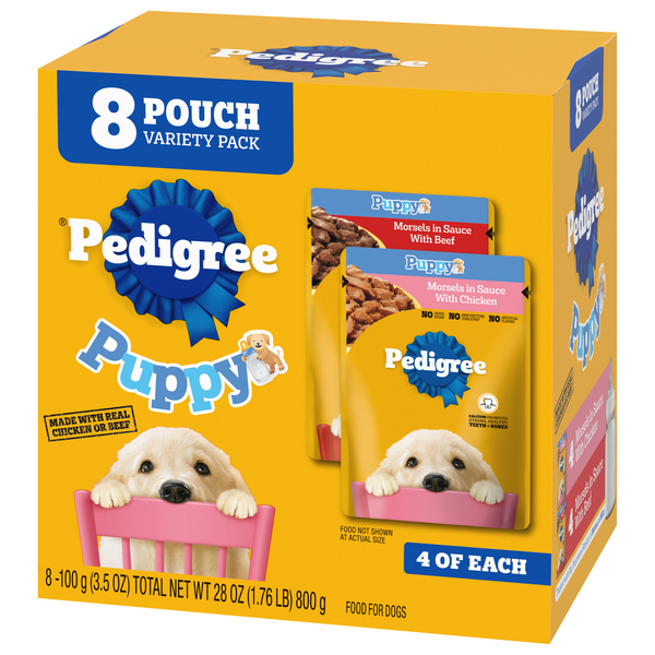 Pedigree puppy morsels in sauce with chicken discount