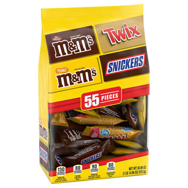 Mars M&M's, Snickers & Twix Halloween Candy Variety Pack, 55-Count