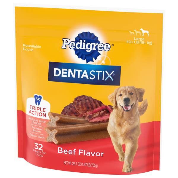 Pedigree DENTASTIX Treats for Dogs Large Beef Flavor 32 ct