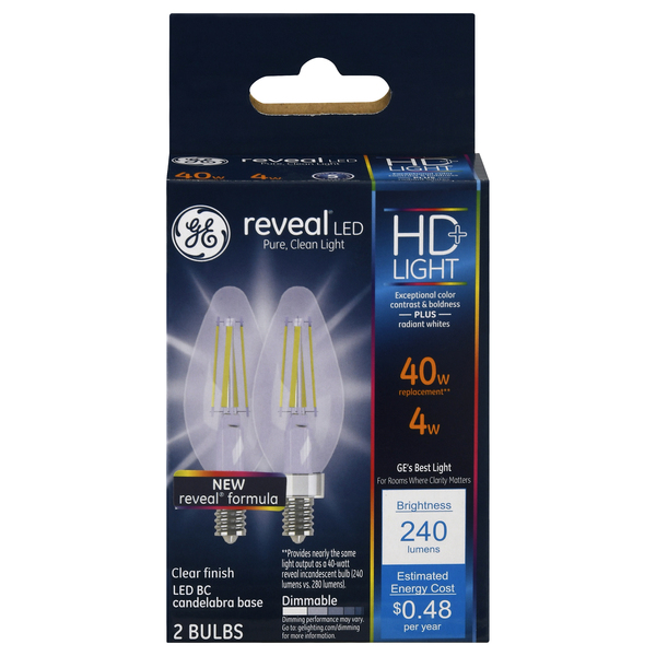 GE Reveal LED HD Light Dimmable Light Bulbs 40W 2 ct pkg MARTIN S