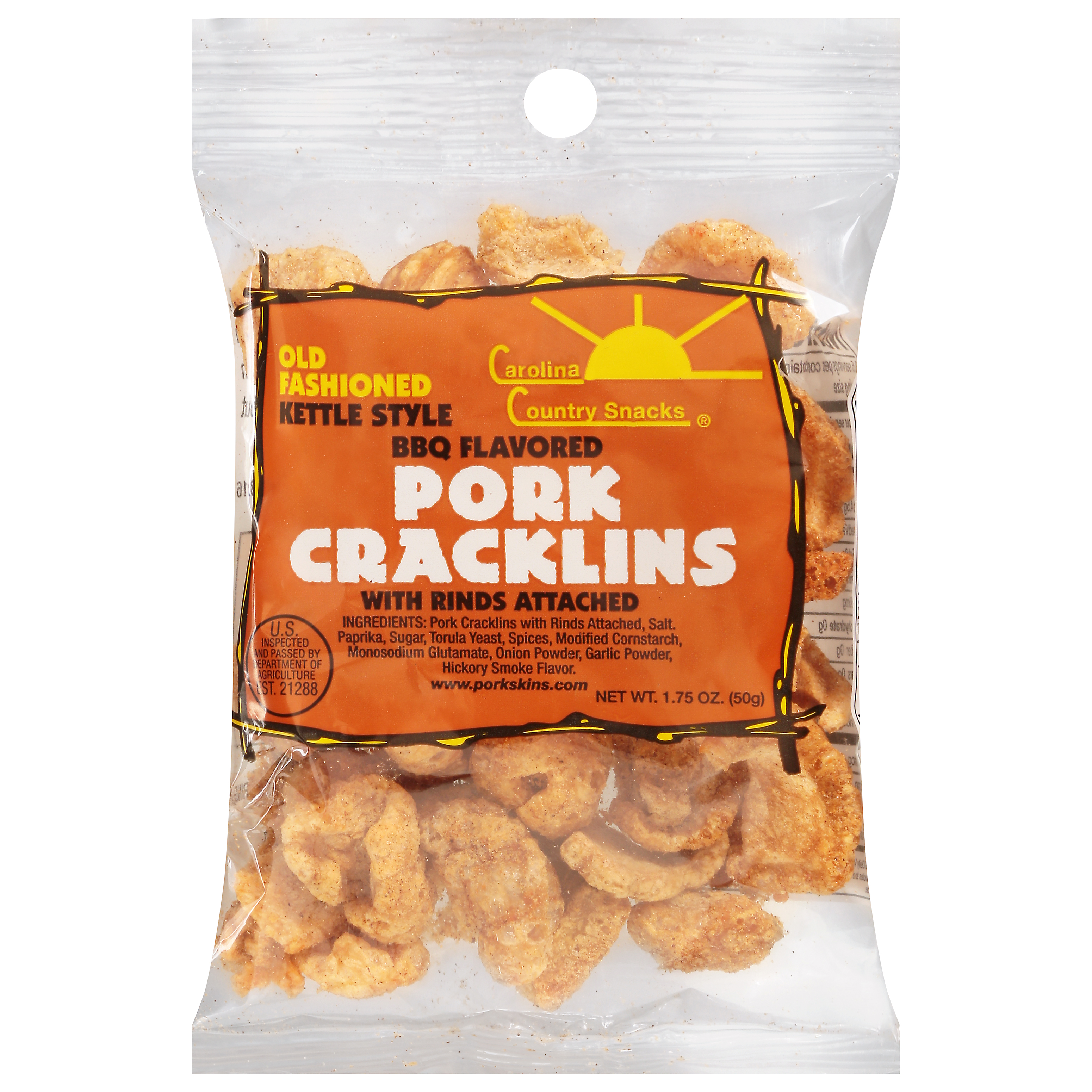 Carolina Country Snacks Kettle Style Pork Cracklins BBQ Flavored