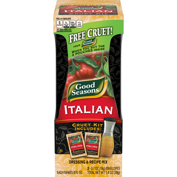 Good Seasons Italian Dressing & Recipe Mix with Cruet - 1.4 oz box 
