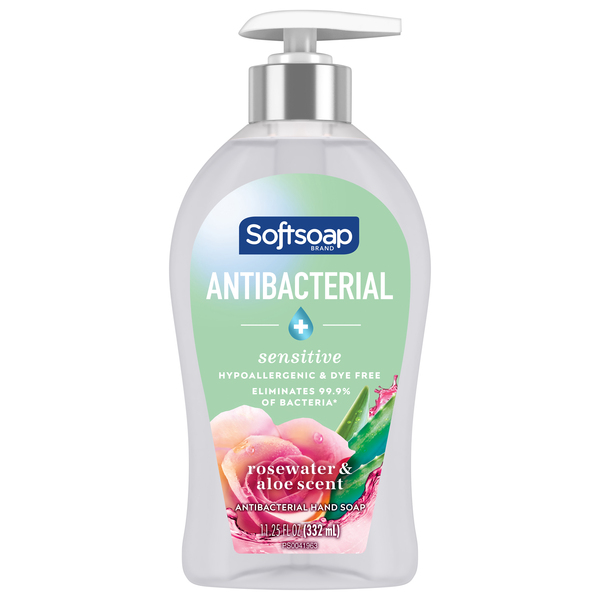 Softsoap Antibacterial Sensitive Hand Soap Rose Water Aloe Scent 11.2 oz btl GIANT
