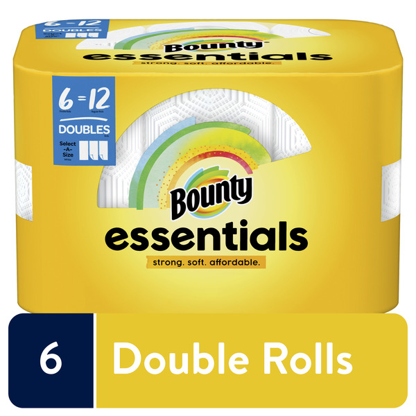 Bounty Essentials Select-A-Size White Paper Towels - 6 Double Rolls