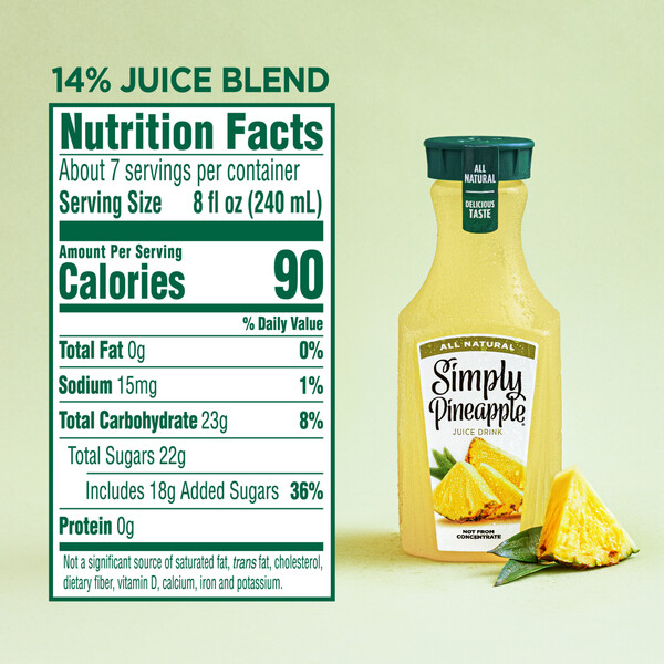 Simply All Natural Pineapple Juice Drink 52 oz btl GIANT