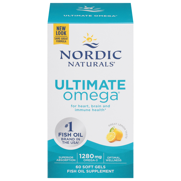 Nordic Naturals Ultimate® Omega Lemon, 1000 mg - 60 Softgels