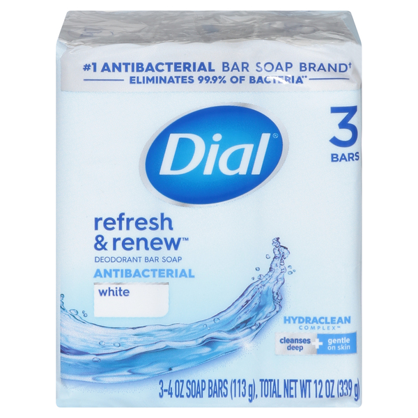 Dial antibacterial white soap sale
