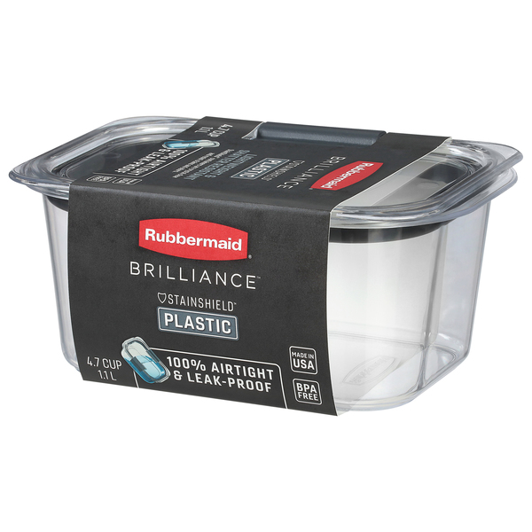 Rubbermaid Brilliance Container with Lid Deep Medium 4.7 Cups - 1