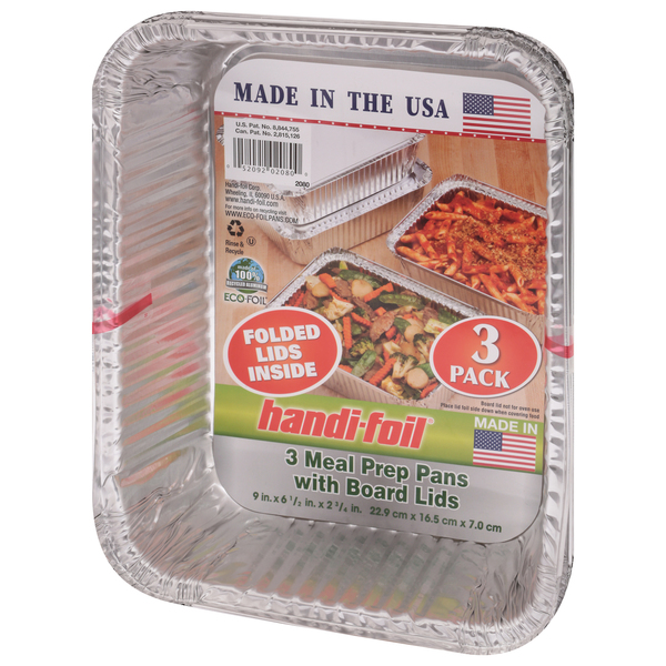 Handi-Foil Eco-Foil Cook-n-Carry 2 lb. Loaf Pans w/ Lid, 3 Pack