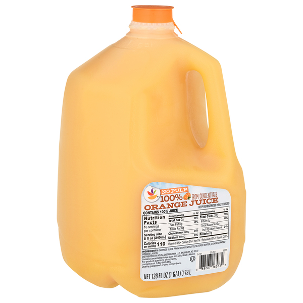 Stop Shop 100 Orange Juice No Pulp 1 gal Stop Shop
