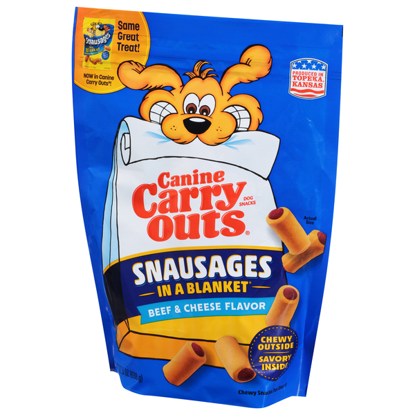 Canine Carry Outs Snausages In A Blanket Beef Cheese Dog Treat Snacks 22.5 oz bag GIANT