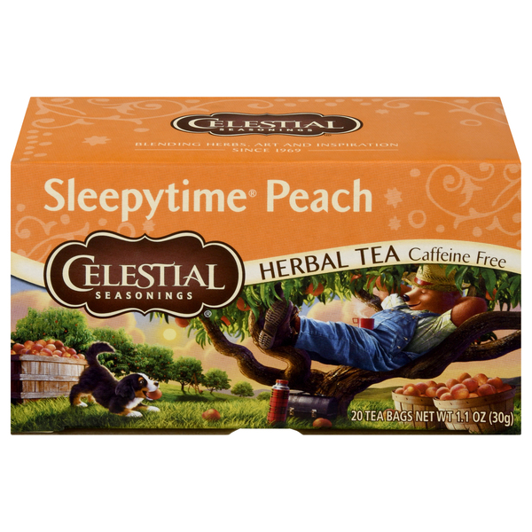 Bigelow Perfect Peach, Caffeine Free, Herbal Tea Bags, 20 Count