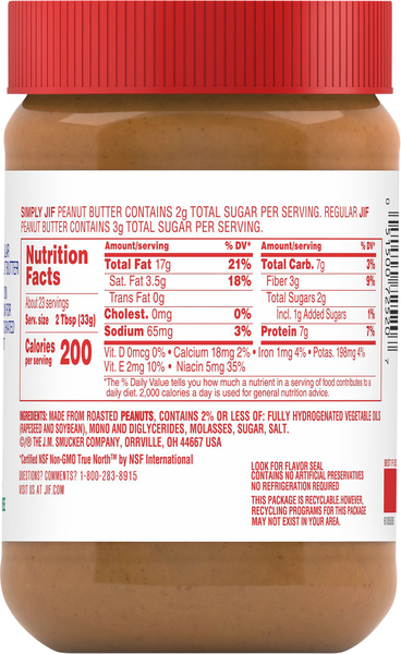 Jif peanut butter ingredients xylitol top