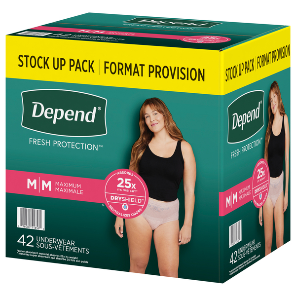 Save on Depend Women Fresh Protection Incontinence Underwear Maximum Blush  S Order Online Delivery