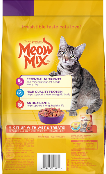 Meow Mix Original Choice Chicken Turkey Salmon Fish Dry Cat Food 3.15 lb bag Food Lion