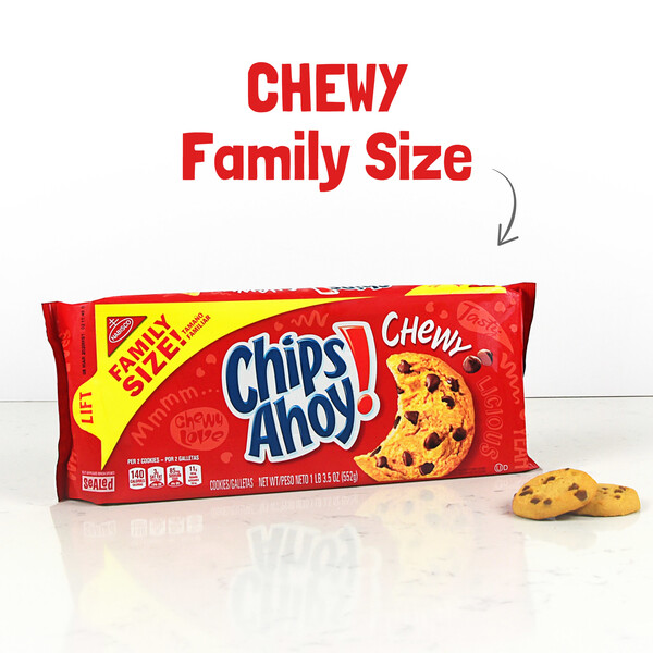 1) Family Size Bag Chips Ahoy! Chocolate Chip Cookies 18.2 Oz !