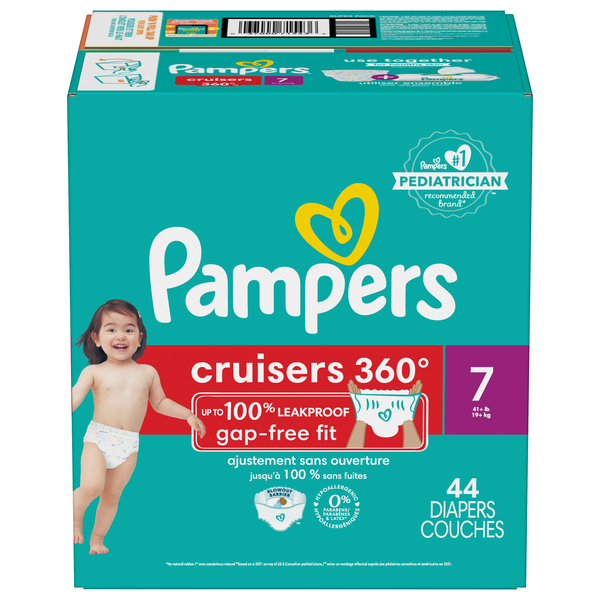 Pampers Diapers, Size 7 (41+ lb), Super Pack 54 ea, Shop