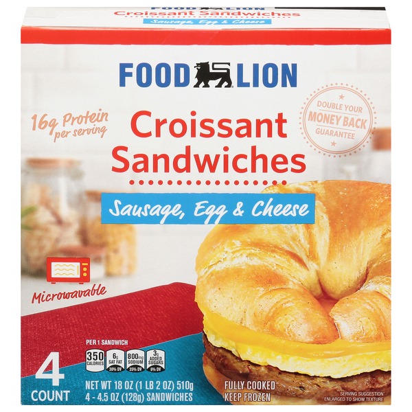 Food Lion Food Lion Sausage Egg and Cheese Croissant Sandwich — product image
